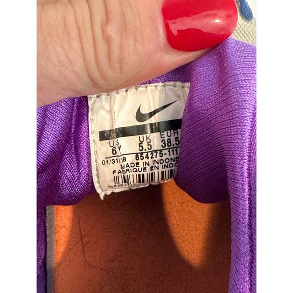 Nike Youth White Gym Blue Huarache GS Lace Up Running Shoes Size 6 - Picture 7 of 9